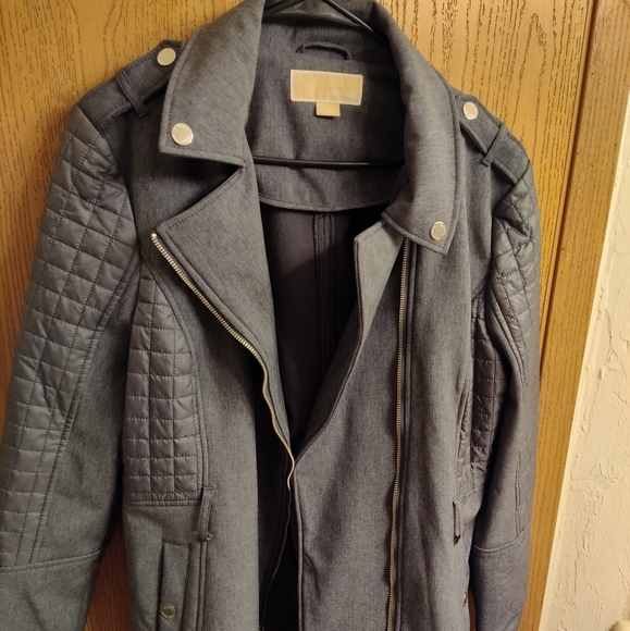 MICHAEL Michael Kors Gray Quilted Military Jacket - Picture 1 of 5